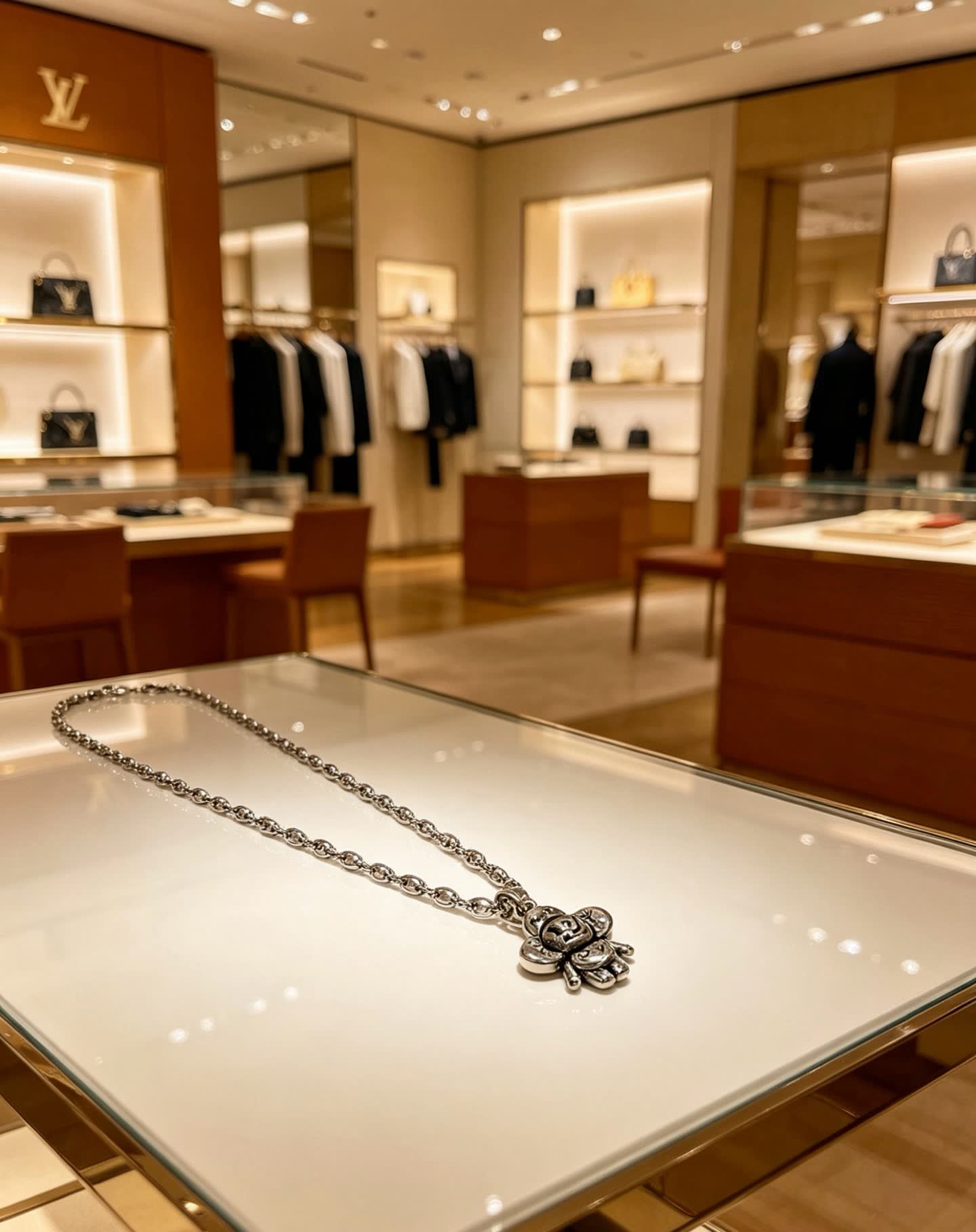 Louis Vuitton Silver Charm Necklace